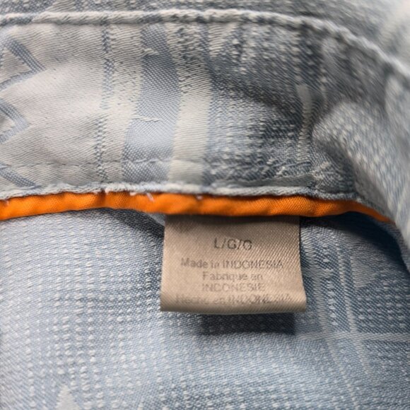 Quicksilver Shirt Mens Large Blue Waterman Collection Fish AOP Outdoors‎ Summer - Picture 9 of 11